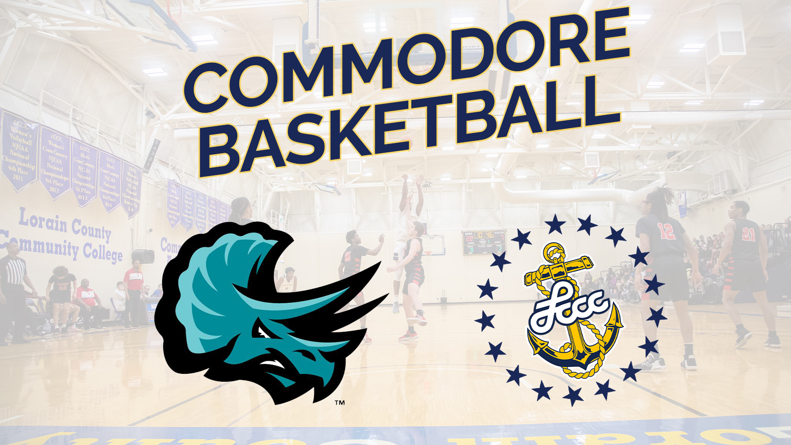 Commodore Basketball Cuyahoga Logo LCCC Logo